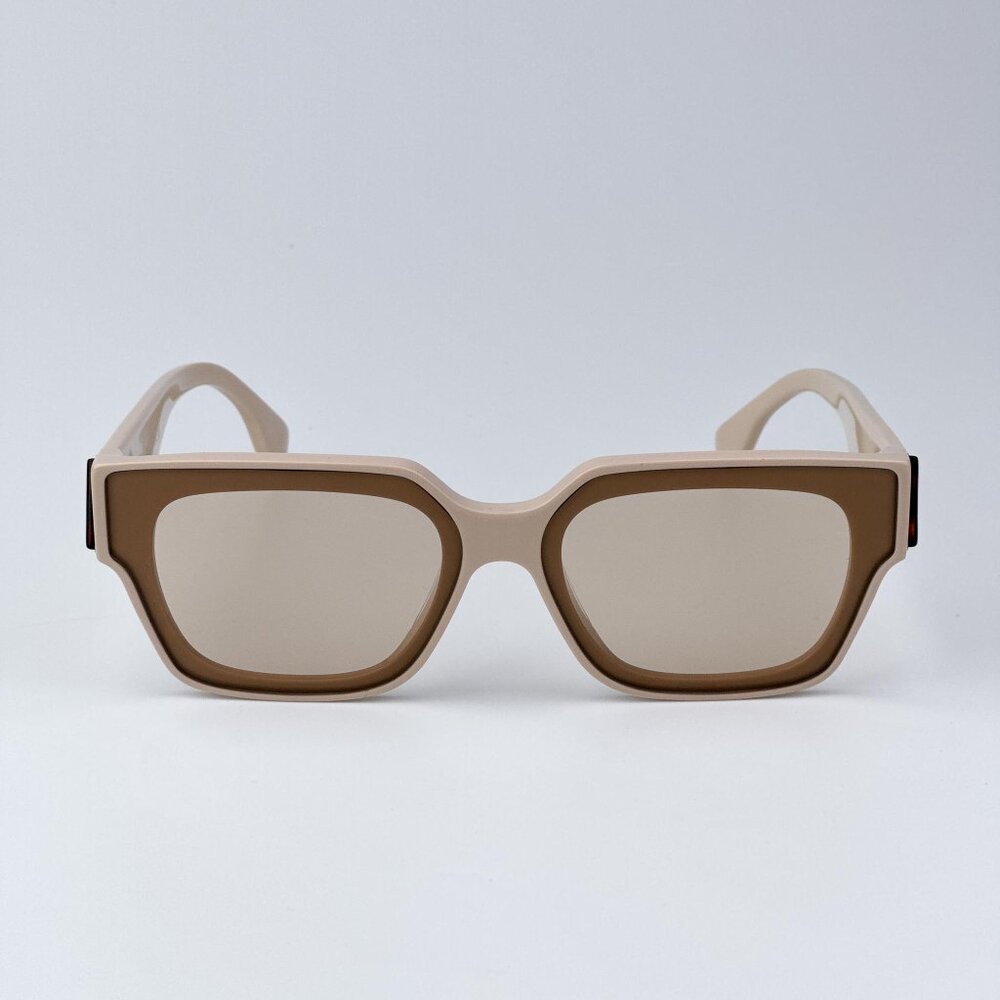 Fendi FENDI FIRST  FE40099I 57E Women BRAND NEW Sunglasses Square Beige Brown - Picture 3 of 9